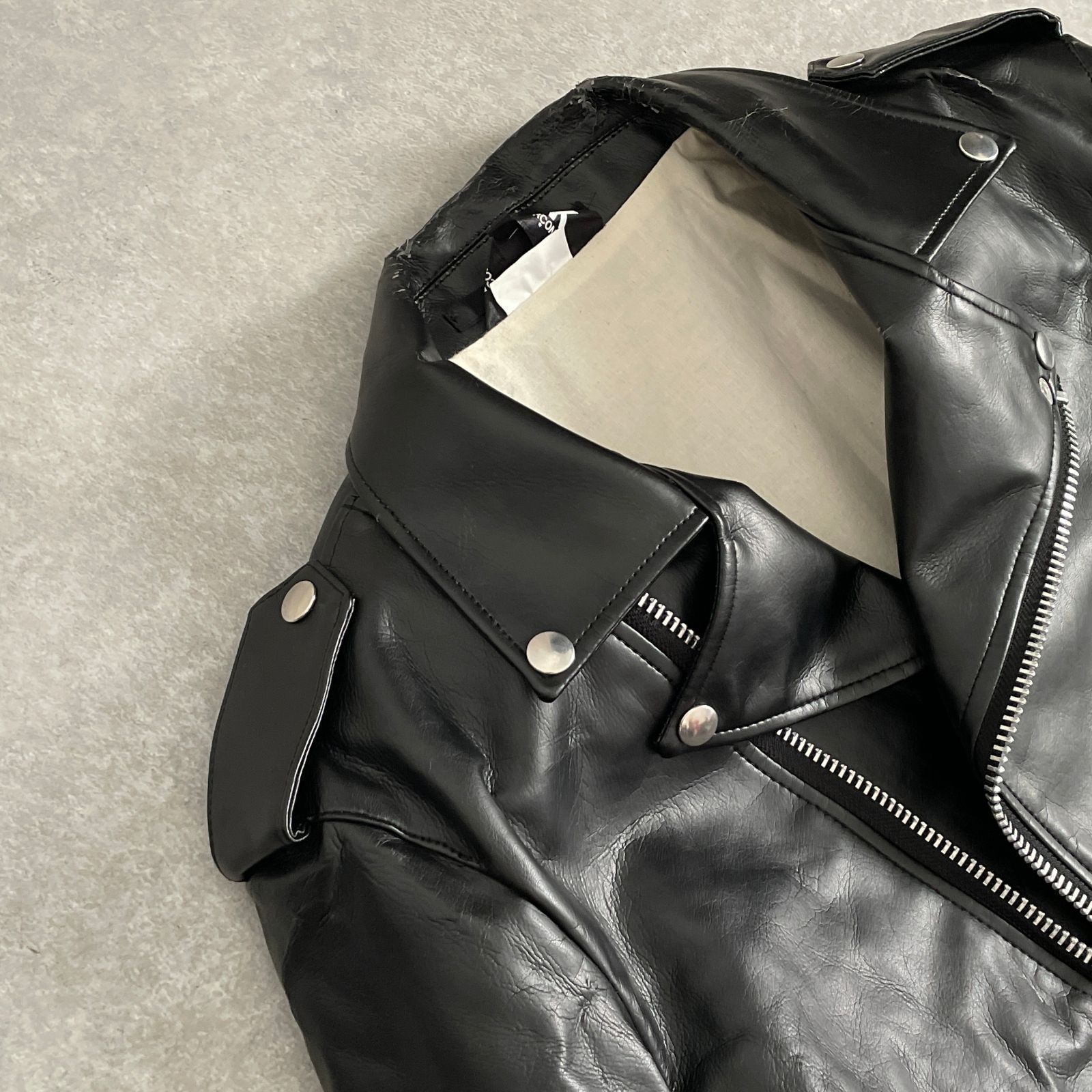 BALCK COMME des GARCONS ダブル ライダースコート PUレザー ブラック