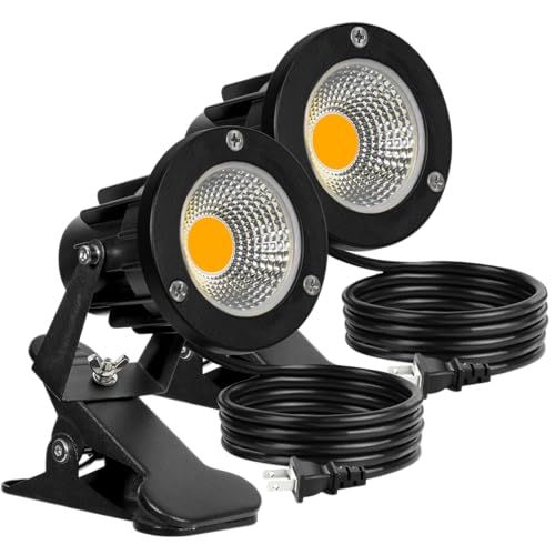 LEDクリップライト スポットライト 電球色 防水 作業ライト 7W 60W形相当 スイッチなし コード長3m 360°回転 コンセント式 強力バネ使用 デスクライト 電気スタンド ピッコロライト 照明器具 インテリア照明 キッチン 撮影 水槽照明 国内発送