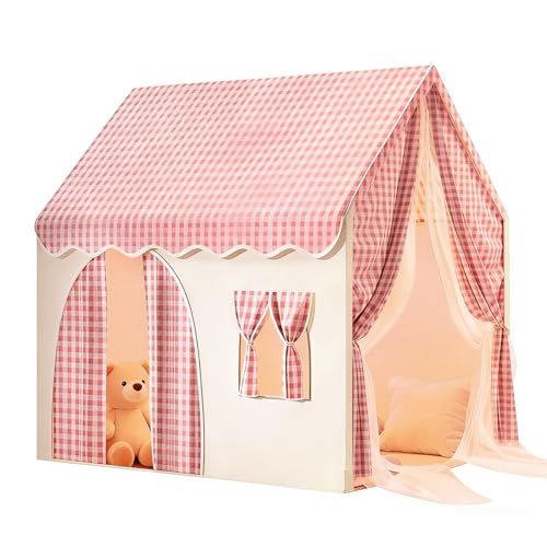 キッズテント 女の子 子供 室内 遊びテント テントハウス 秘密基地 室内遊具 おもちゃ 折り畳み式 組み立て簡単 お誕生日・クリスマス・子供の日に最適 幅120×横幅100×高さ130cm 専用収納袋/日本語取扱説明書付き 国内発送