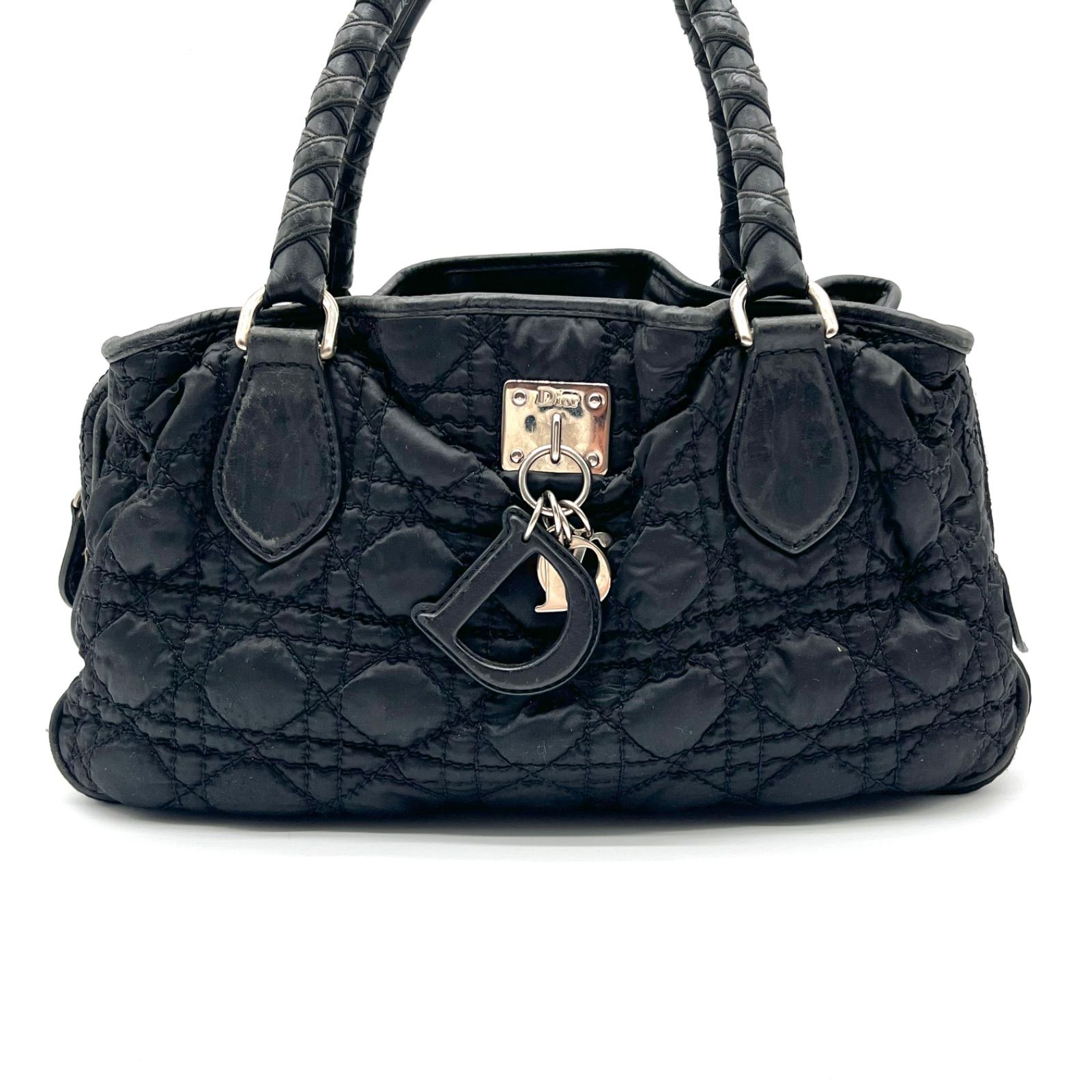 Christian Dior ハンドバッグ カナージュ ナイロン レザー