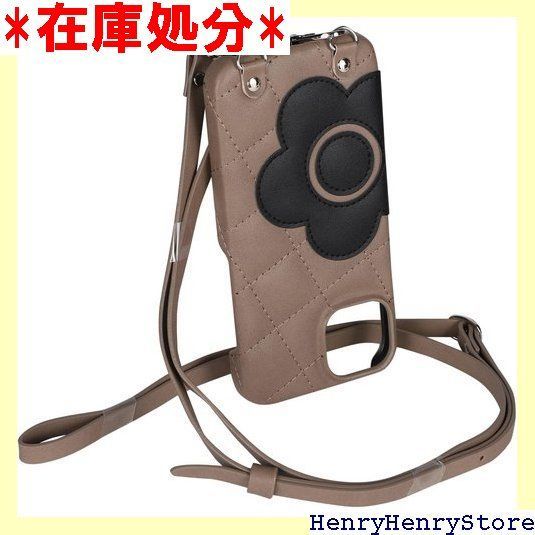 MARY QUANT マリークヮント iPhone 14 13 ケース スマホケース 携帯 レディース PU QUILT LEATHER NEW SLING CASE トープ/ブラック 574