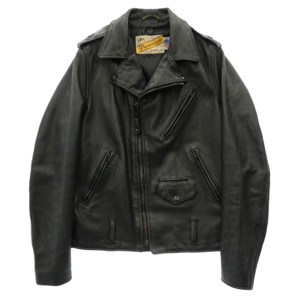 schott ショット x AMERICAN RAG CIE アメリカンラグシー 別注 613 ワンスター レザー ダブル ライダース ジャケット ブラック系 38【中古】