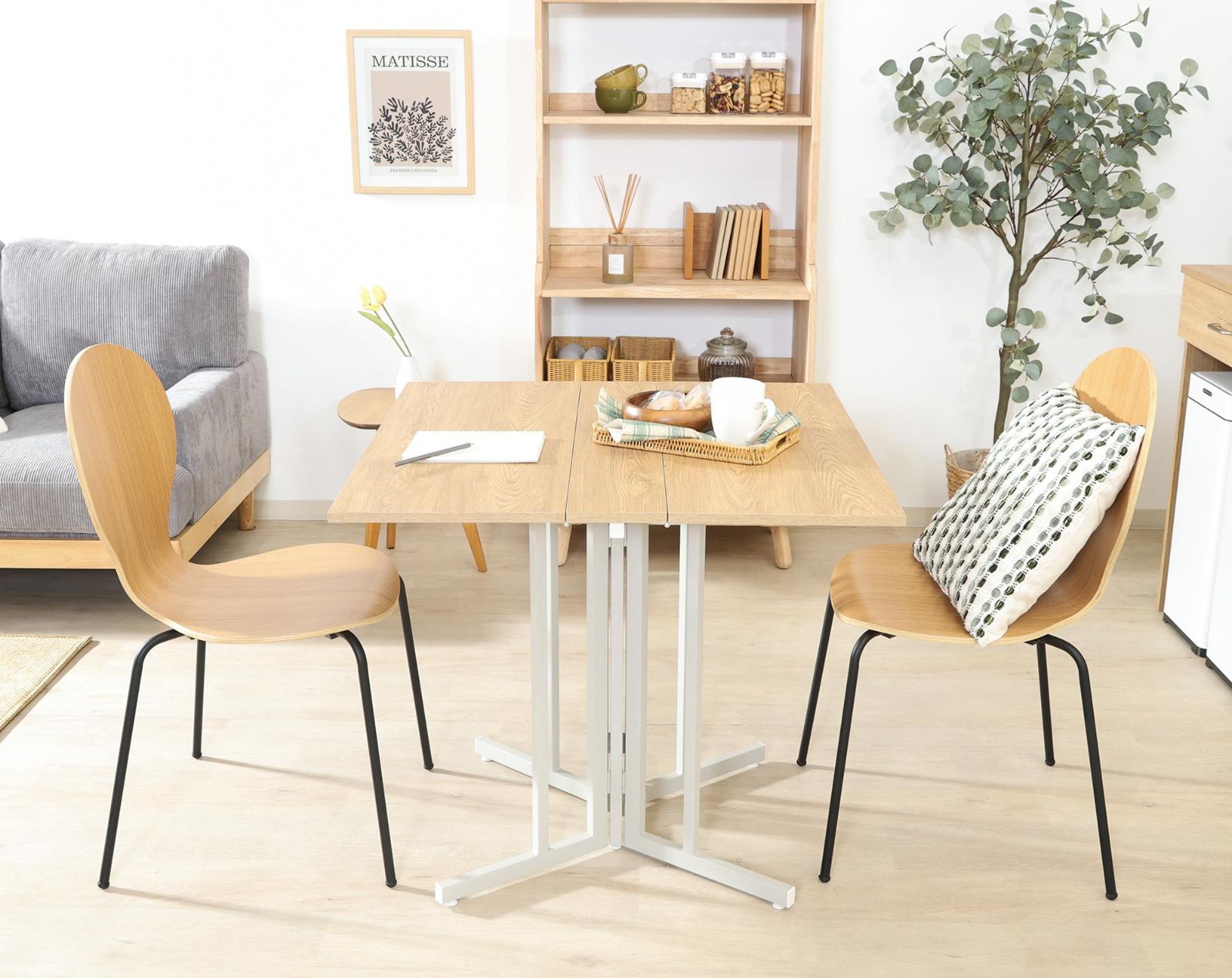 単品] 両バタマルチテーブル 80×80㎝ ナチュラル 作業台 デスク