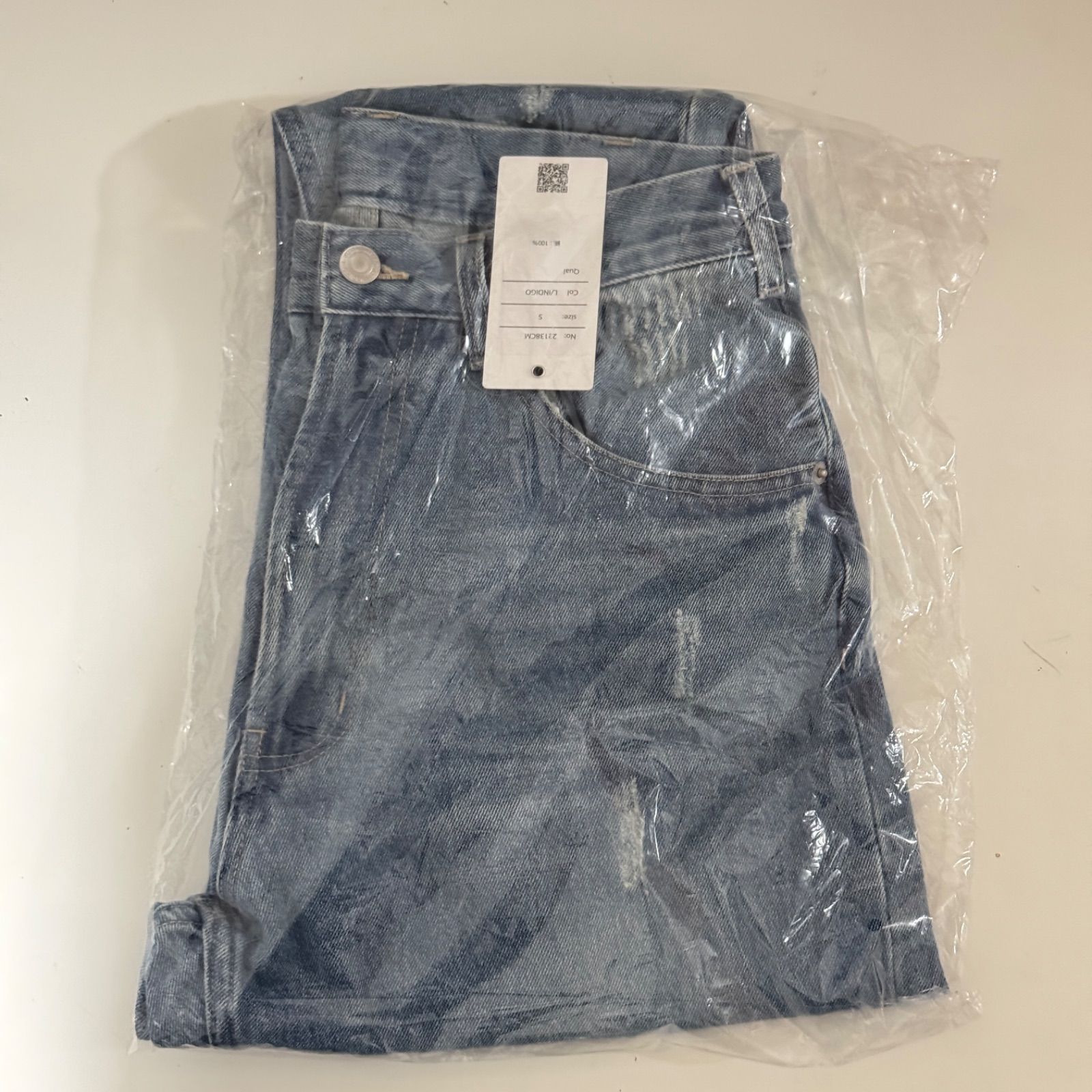 新品未使用 CAMBIO カンビオダメージ加工 バルーンデニムパンツ 