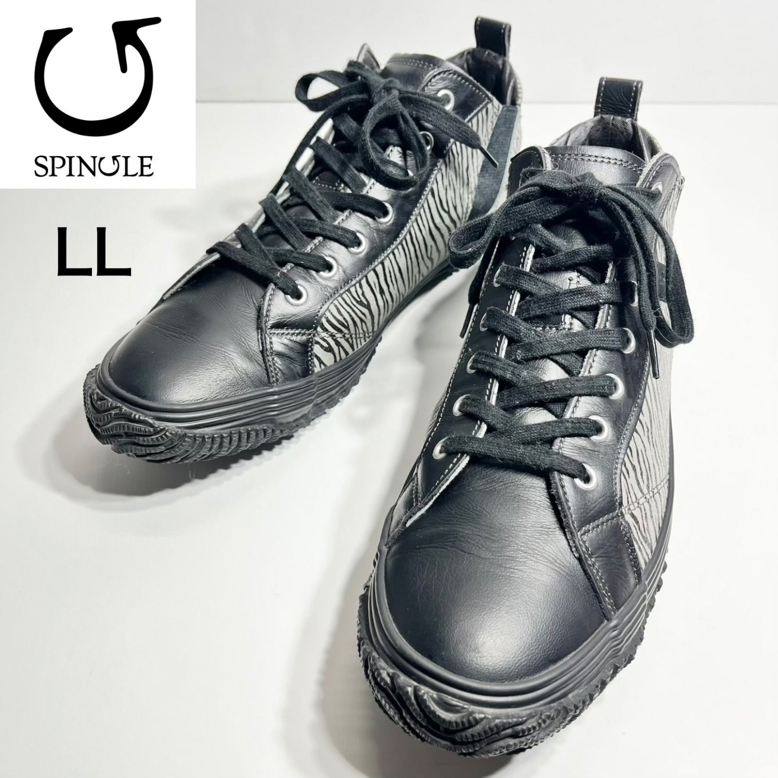 【美品】SPINGLE MOVE サイドゴア ミドルカットスニーカー ブラック 極美品】SPINGLE MOVE スピングルムーヴ SPM-466 サイドゴア ミッド