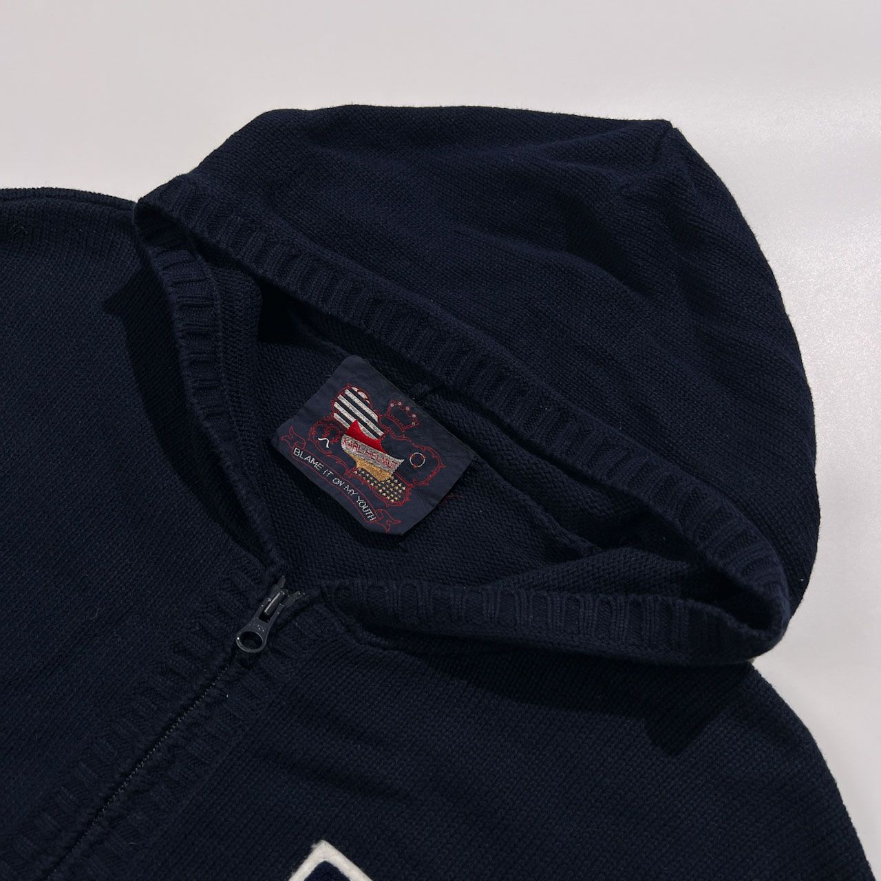 KarlHelmut カールヘルム レタードワッペン ジップアップ コットン