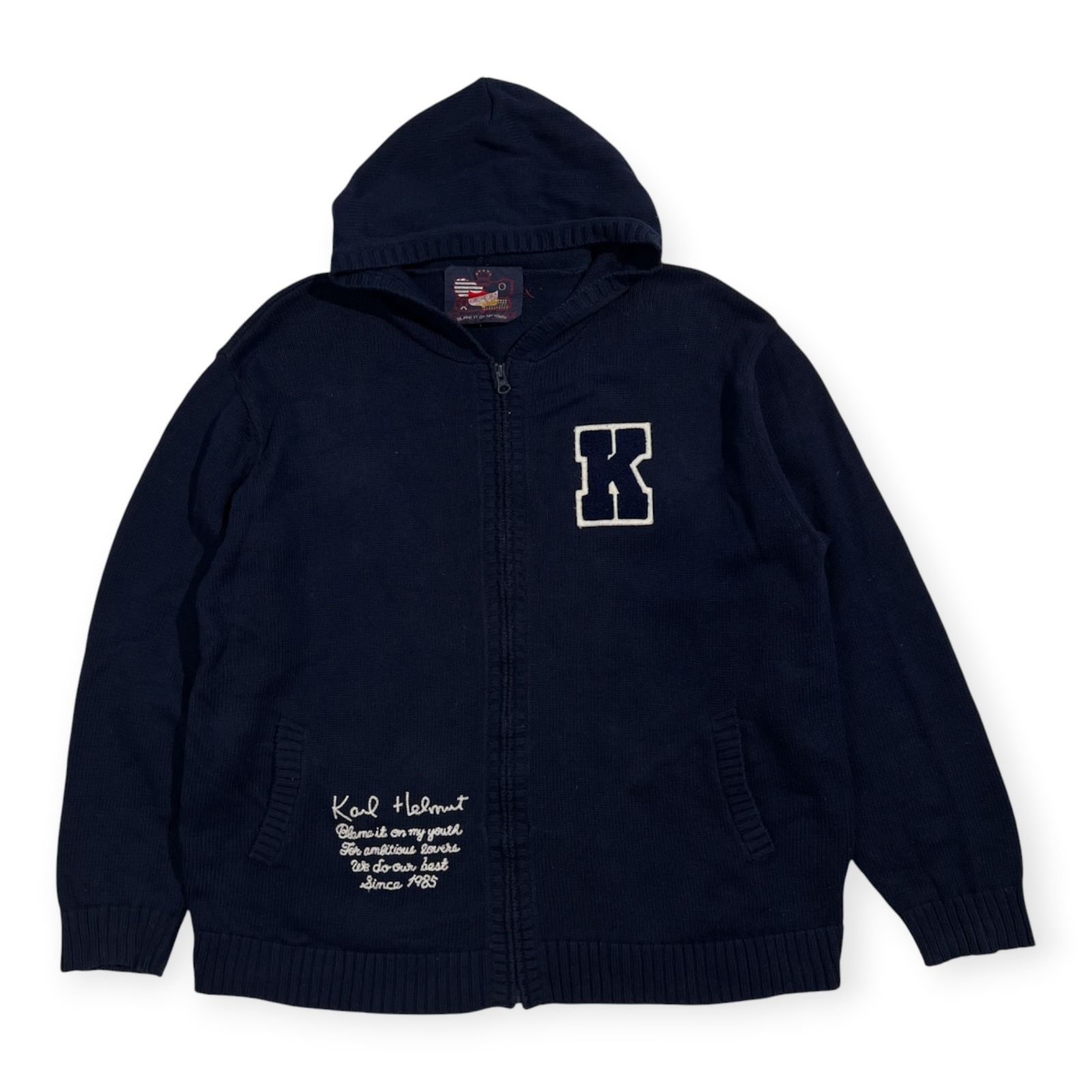 KarlHelmut カールヘルム レタードワッペン ジップアップ コットン