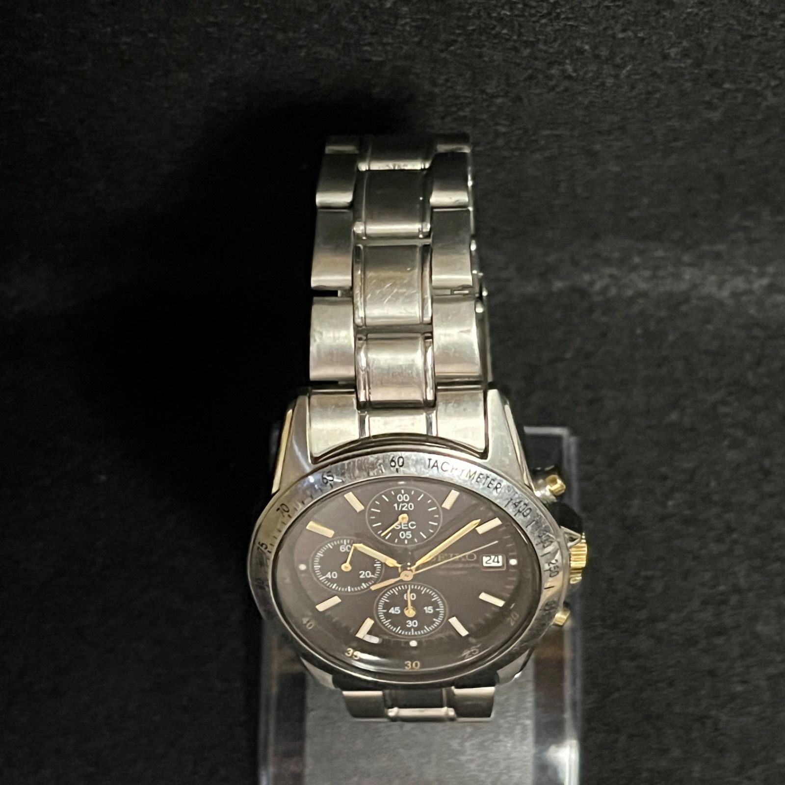 稼動品】SEIKO クロノグラフ 腕時計 ステンレス 7T92-0DW0 セイコー