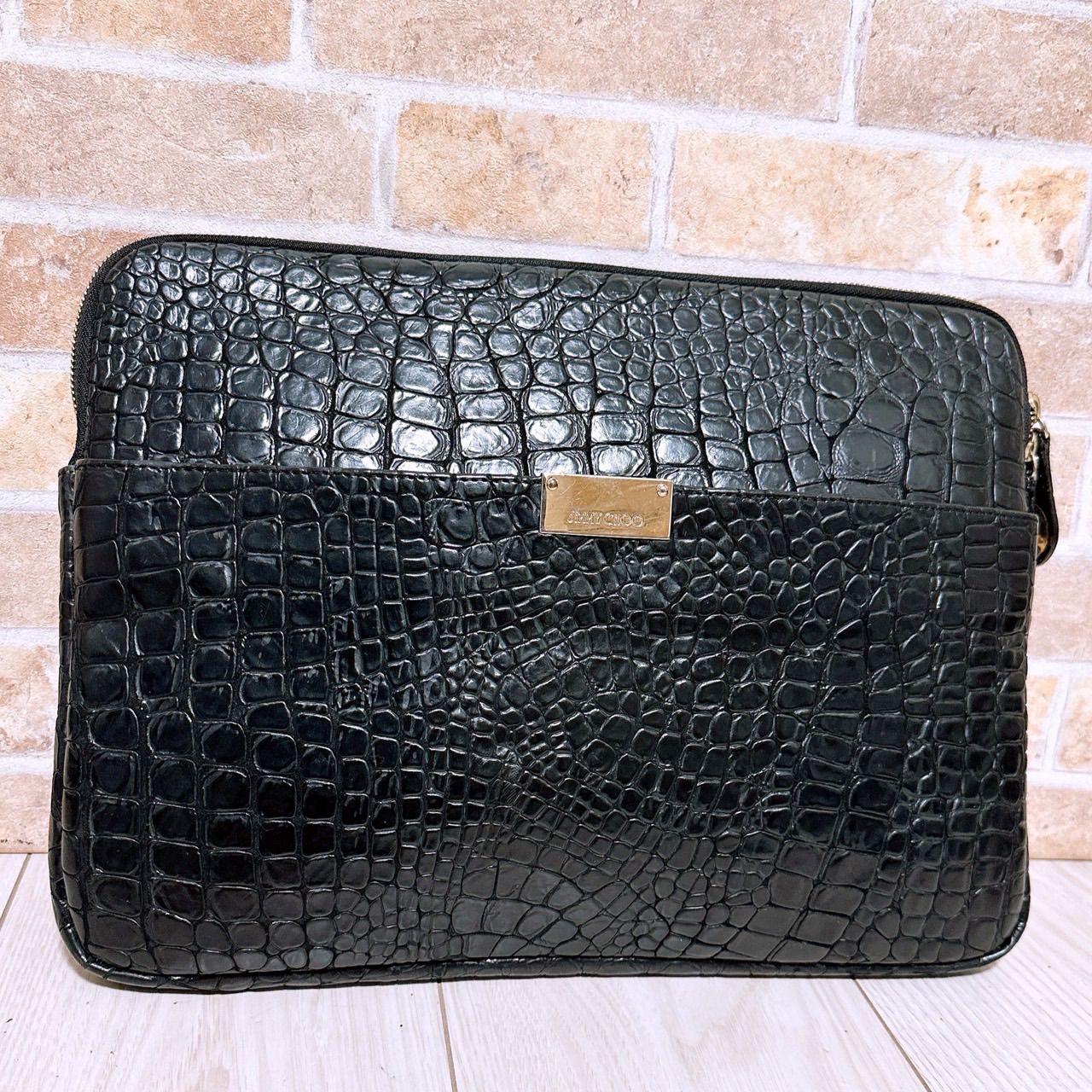 (美品) JIMMY CHOO(ジミーチュウ)クラッチバッグ セカンドバッグ レザー