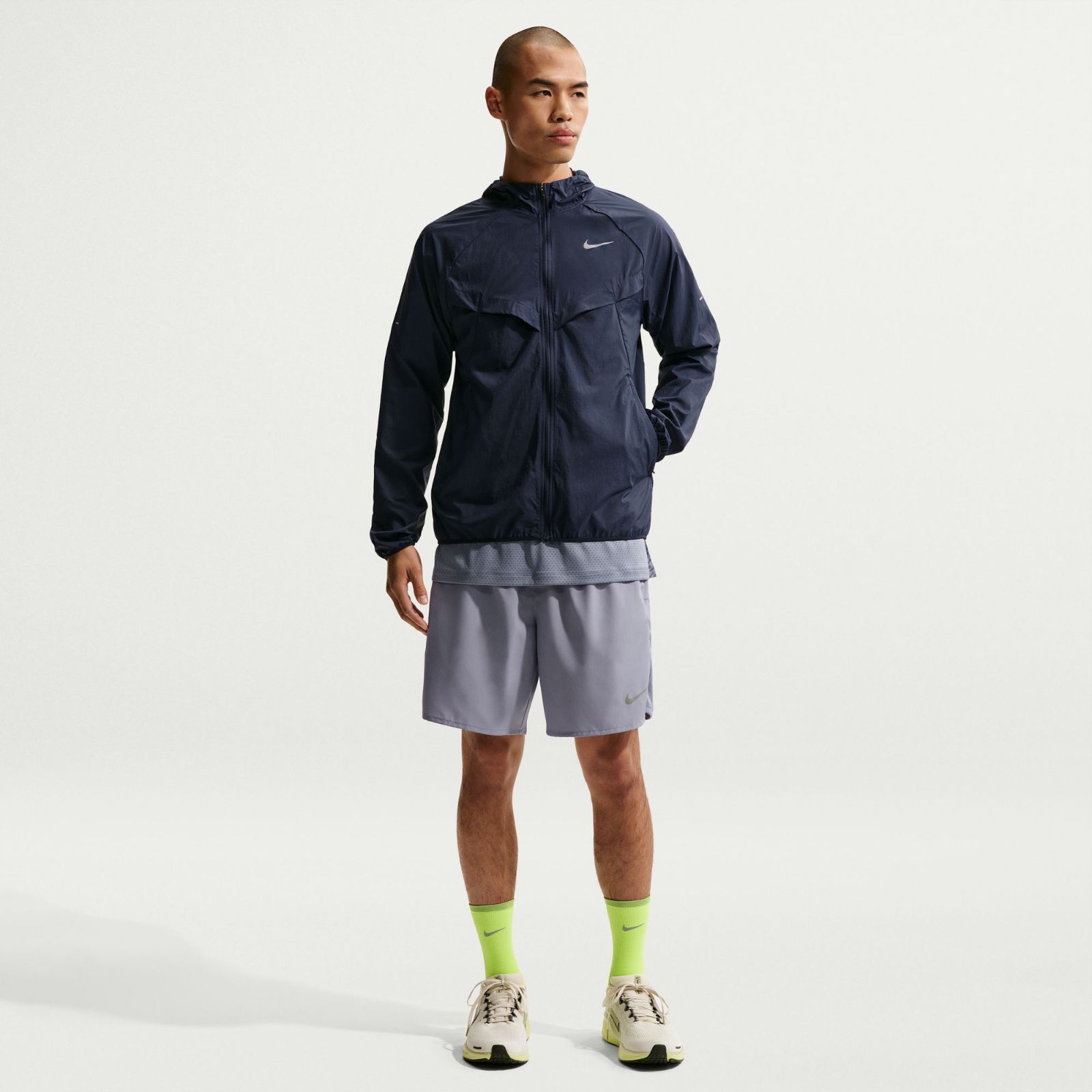 NIKE ナイキ メンズ レペル UV ランニングジャケット ナイキ ストライド トレーニング マラソン 軽量 撥水性 UV対策 HV4549 410カラー ネイビー