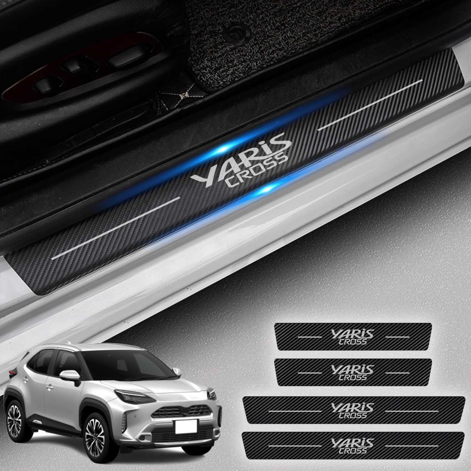 車 YARIS CROSS 専用 スカッフプレート 4枚セット