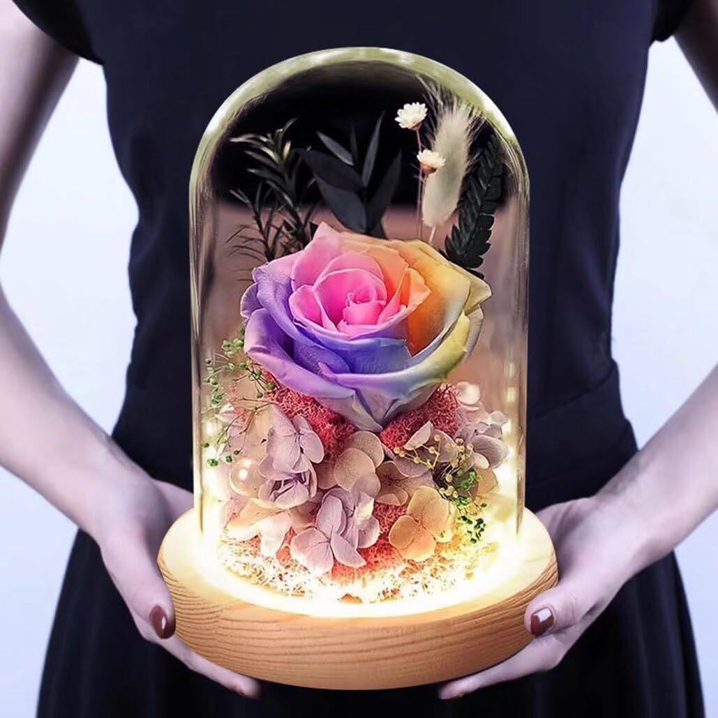 新品 YKFN プリザーブドフラワー プレゼント バラ 人気 誕生日 プレゼント 永遠の花 結婚記念日 妻へ ギフト ガラスポット ケース入り ぶりざーどフラワー 薔薇 フラワー ドライフラワー アレンジ 枯れない花 ラッピング済み 女性 花 お祝い 退職祝い