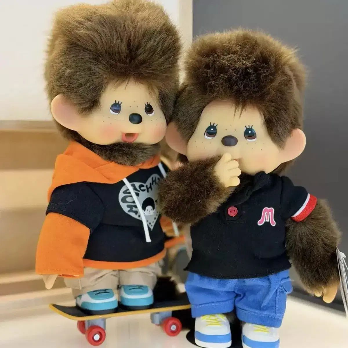 予約)モンチッチ ウール モヒカン スケート&ポロシャツ 男の子 ぬいぐるみM