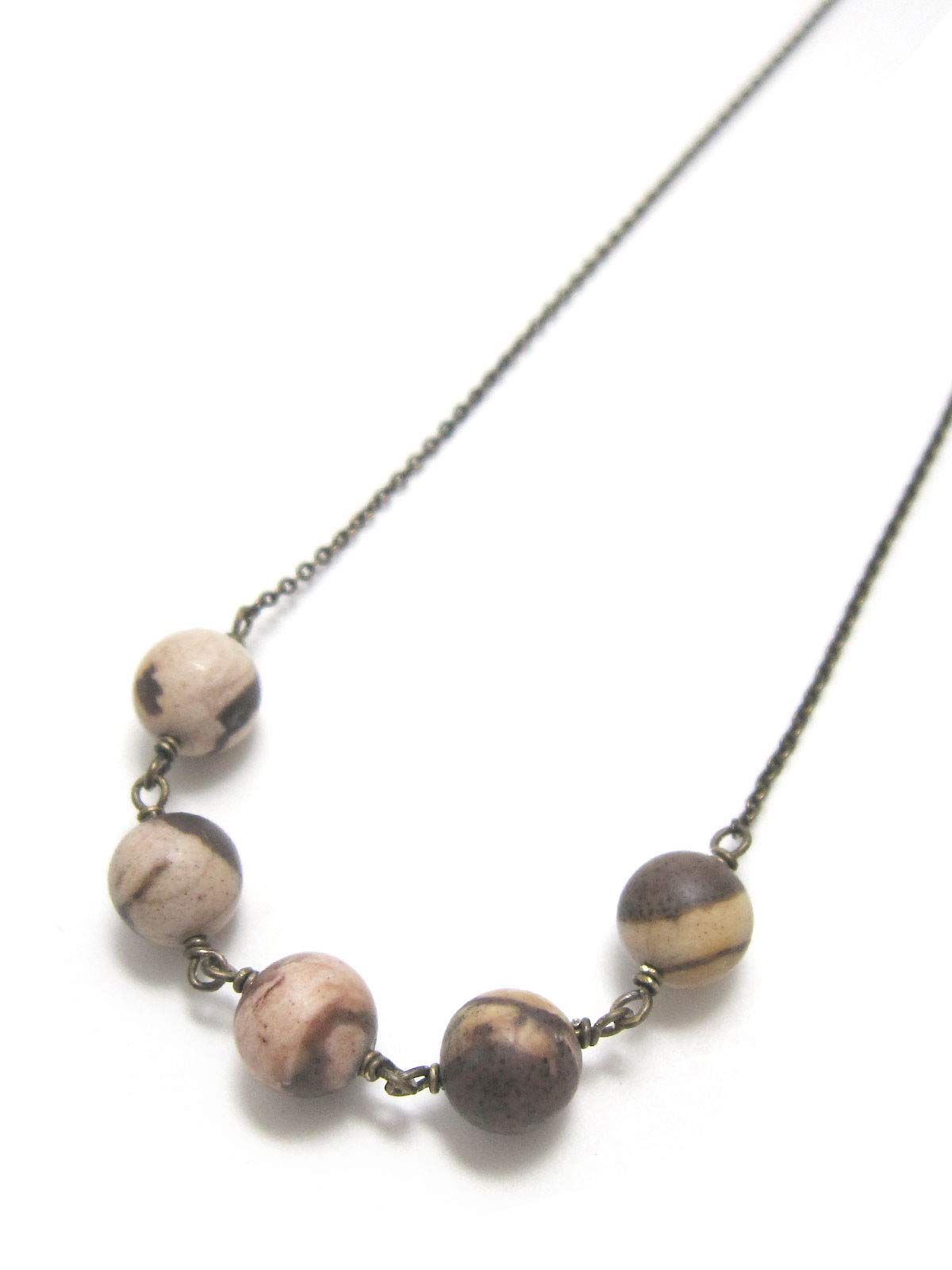 新品 [Cherry] A850 Frost Jasper Cappuccino Collar Necklace Natural Stone Power Stone Jasper