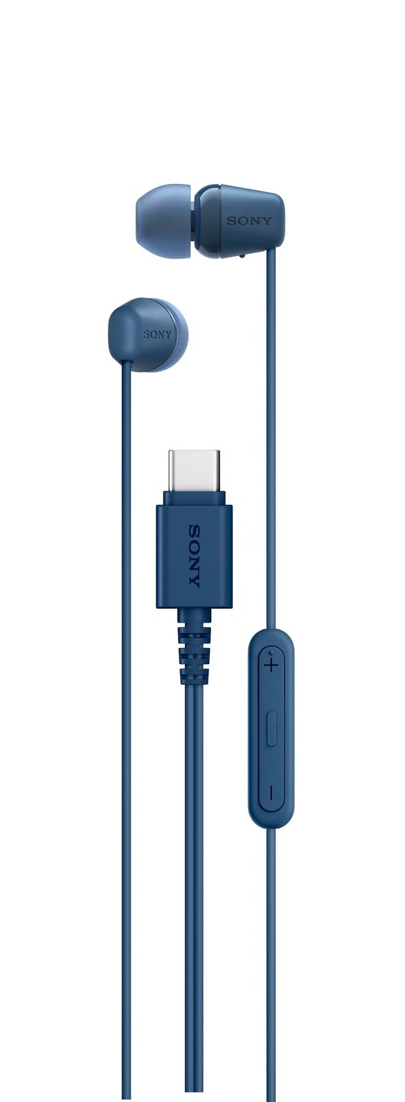 ソニー IER-EX15C USB-Cプラグ 有線インイヤーヘッドホン iPhone/Androidフォン用 多機能ボタン内蔵 音量とマイクコントロール USBオーディオクラス1.0デバイス対応 ブルー [ブルー] [USB-C、マイク。]