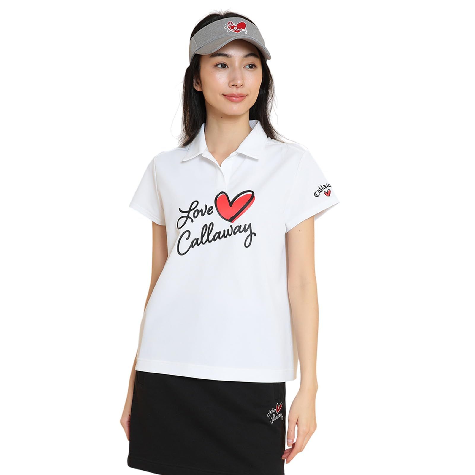 新品 [キャロウェイ] レディース 半袖 ポロシャツ [LOVE ゴルフ / C25134220 1030_ホワイト L
