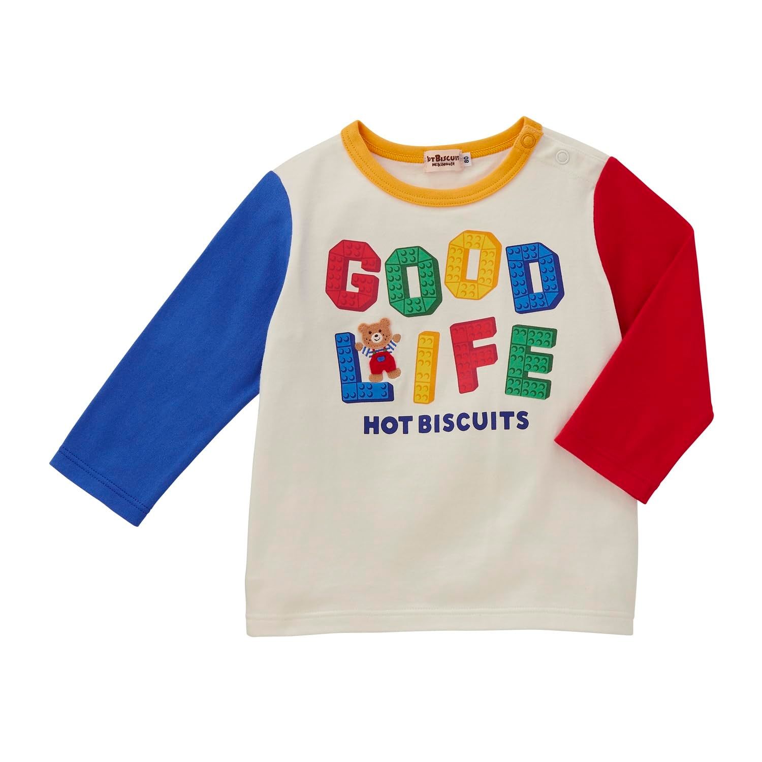 新品 [ミキハウス ホットビスケッツ] 長袖 Ｔシャツ 男の子 女の子 ベビー 子供服 白 100cm 73-5202-683