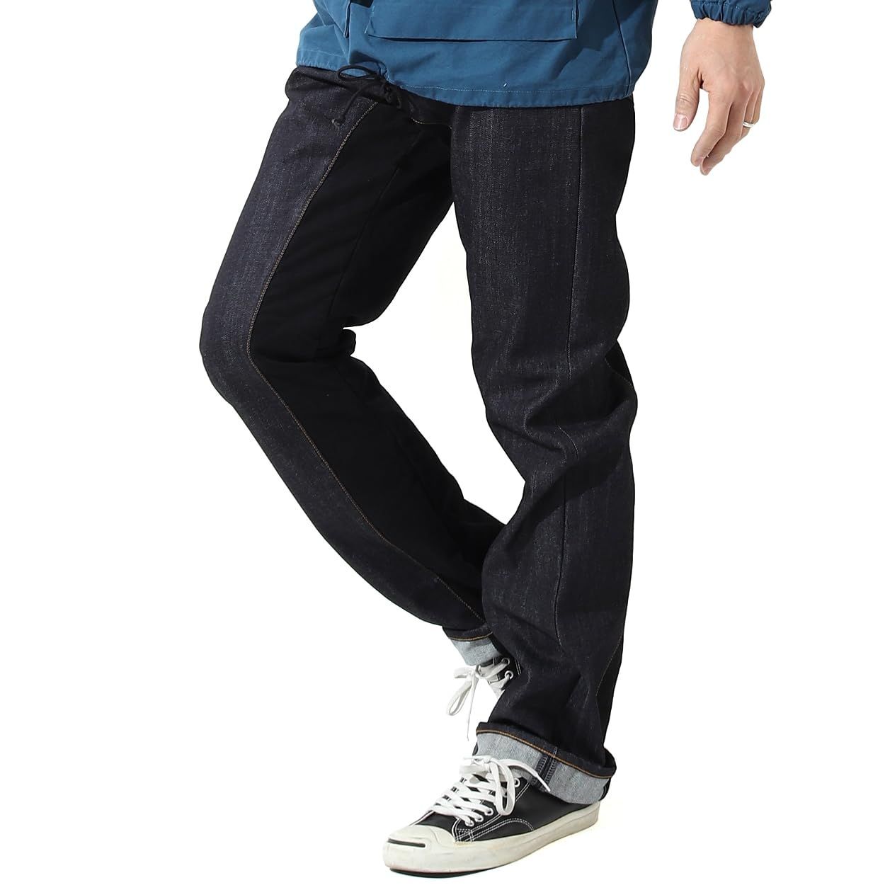 新品 KOJIMA GENES(児島ジーンズ) スペースモンキーコンボパンツ メンズ ジーンズ INDIGO/BLACK 38