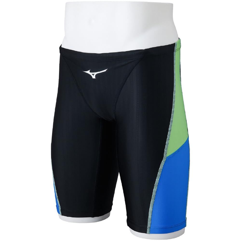 新品 [ミズノ] 水泳 競泳 レース水着 ストリームエース STREAM ACE ハーフスパッツ N2MBB020 メンズ L ブラック/ライトブルー