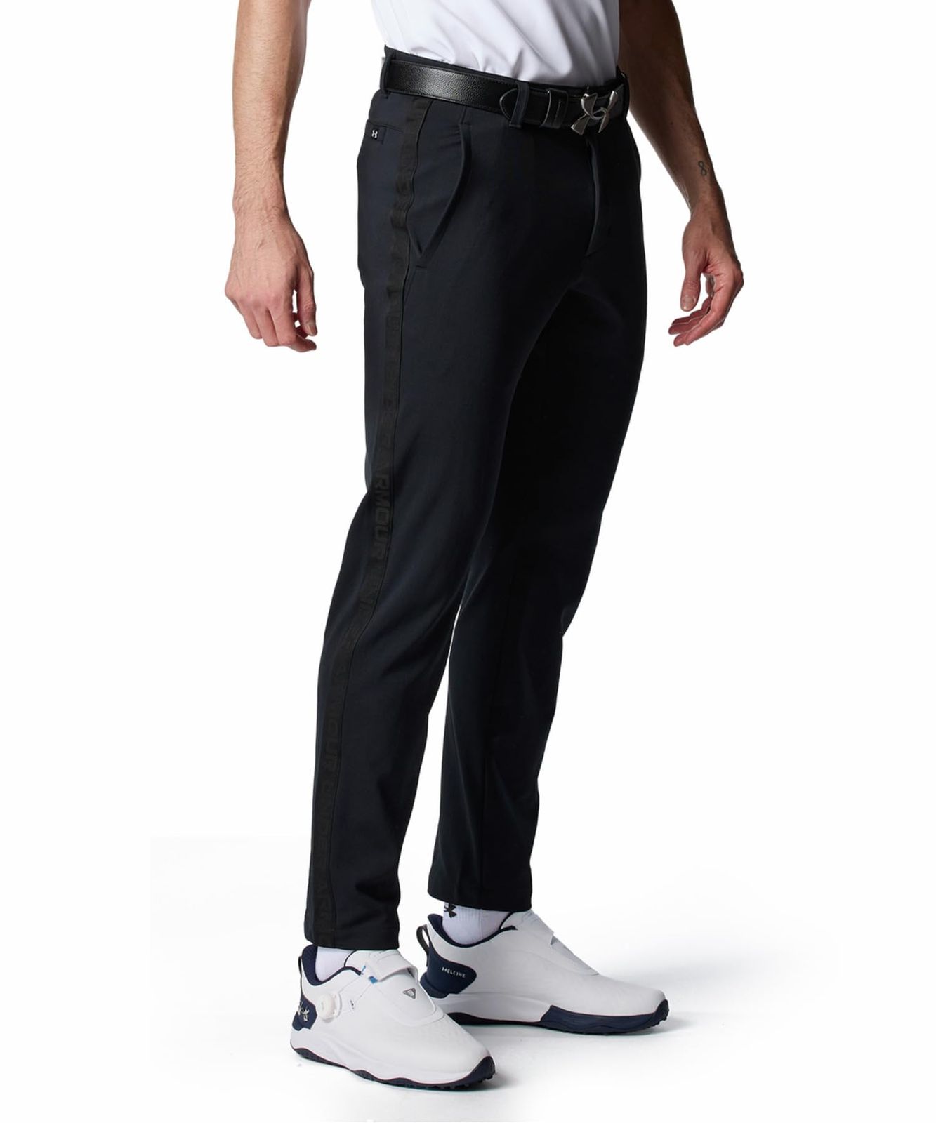 新品 [アンダーアーマー] UA DRIVE KNIT TAPERED PANTS 6012533(001) ブラック ブラック ハローグレー 3XL