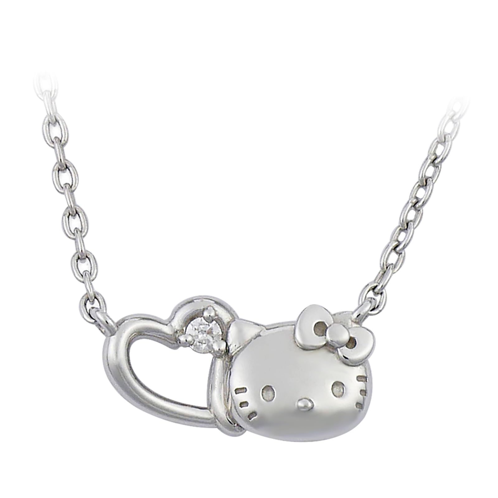 新品 サンリオ ハローキティ プチハートネックレス シルバー アクセサリー 日本製 Sanrio