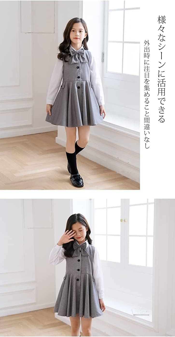 新品 [§ｚｚ．ｌｕｘｉ] 女の子スーツ フォーマルセット 子供スーツ ワンピース 卒業式セットキッズフォーマル フォーマル 女児スーツ 七五三 スーツ ボレロ+ワンピース+リボン+コサージュ アンサンブル 可愛い 結婚式 発表会 100-160cm