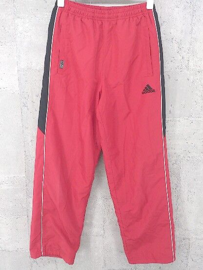 ◇ adidas アディダス ウエストゴム キッズ 子供服 パンツ 150 レッド * # 【1002797432209】