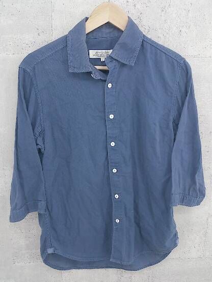 ◇ Adam et Rope アダム エ ロペ 七分袖 シャツ L ネイビー # 1002798859296 【中古】 【1002798859296】