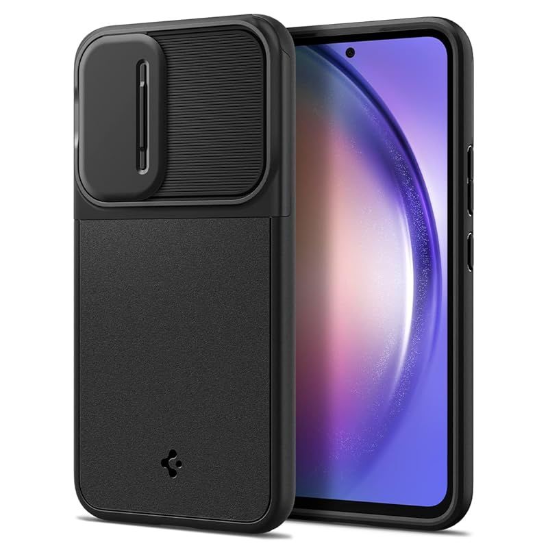 【新品】 Spigen Galaxy A54 ケース [ SC-53D | SCG21 ] カメラレンズ保護 スライド式 マグネット搭載 レンズカバー マット 仕上げ 二重構造 耐衝撃 カメラ保護 画面保護 傷防止 衝撃 吸収 オプティック・アーマー AC 0