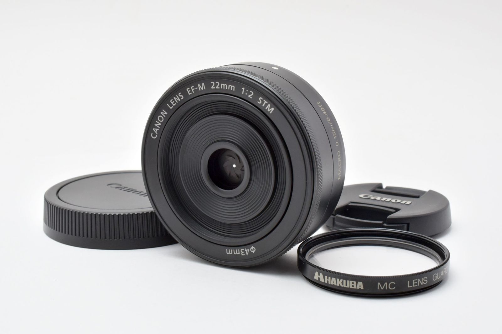 実用美品 Canon キャノン EF-M 22mm F2 STM 黒 ブラック AFレンズ #4123-10