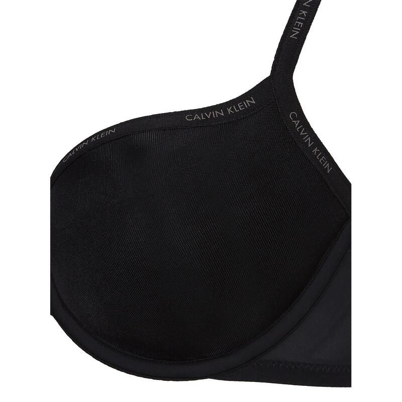 カルバンクライン レディース アンダーウェア ブラジャー シアー Calvin Klein Sheer Marq Demi Lightly Lined Bra Black 001 ブラック