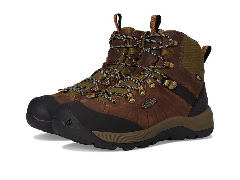 キーン メンズ シューズ ブーツ・レインブーツ KEEN Revel 4 Mid Height Polar Insulated Waterproof BisonOrange Pe オレンジ