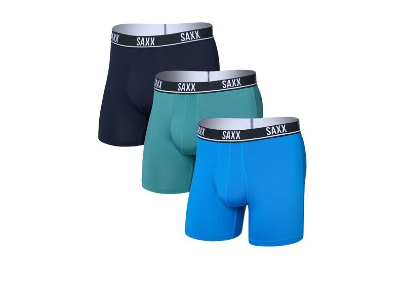 サックスアンダーウェアー メンズ アンダーウェア ボクサーパンツ メッシュ SAXX UNDERWEAR Essential Performance Mesh Boxer Brief Fly 3Pack BlueTealMarit ブルー