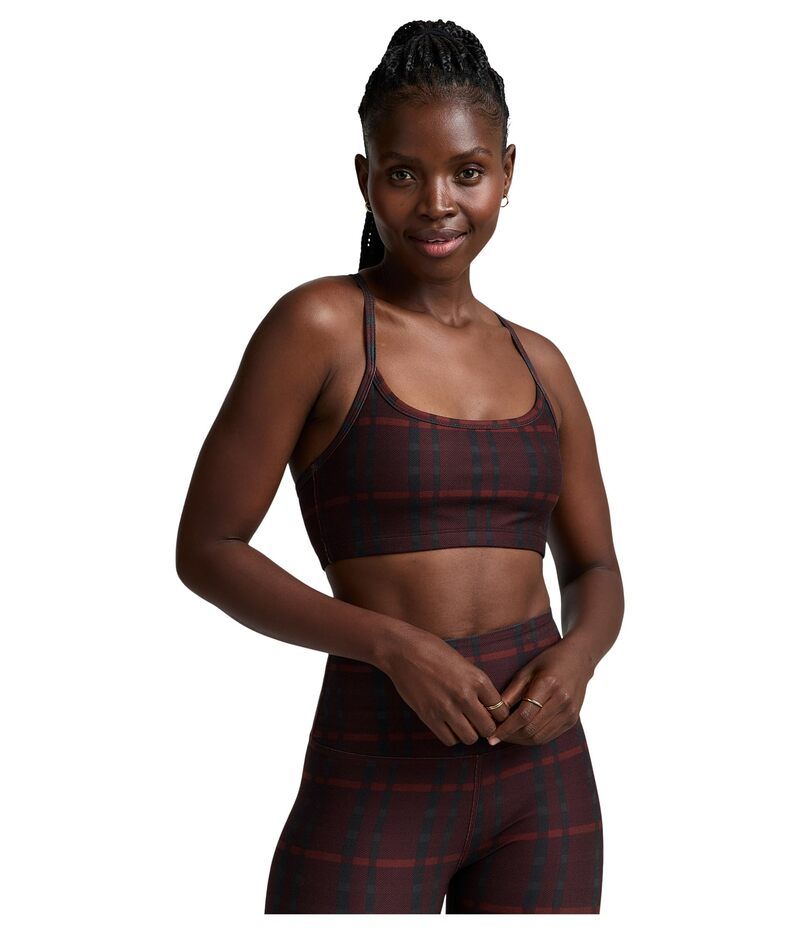 ビヨンドヨガ レディース アンダーウェア ブラジャー Beyond Yoga Softmark Slim Racerback Bra Dark Cherry Preppy Plaid チェック