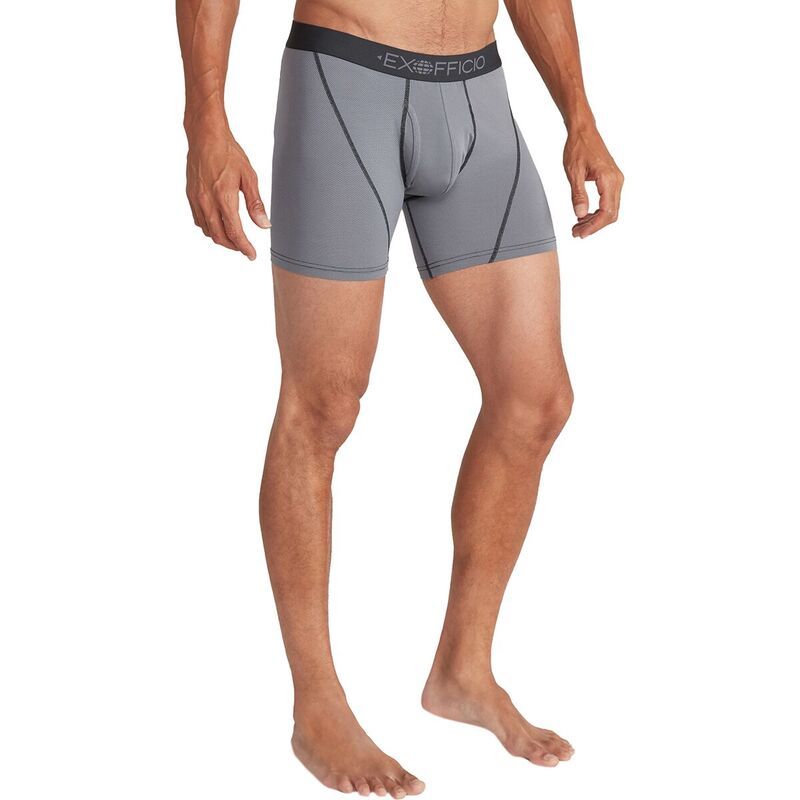 エクスオフィシオ メンズ アンダーウェア ボクサーパンツ ExOfficio GiveNGo Sport 20 6in Boxer Brief Mens Steel OnyxBlack ブラック