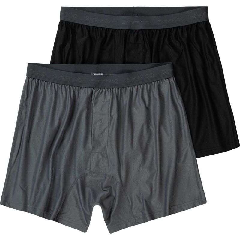エクスオフィシオ メンズ アンダーウェア ボクサーパンツ ExOfficio GiveNGo 20 Boxer 2Pack Mens Steel OnyxBlack ブラック