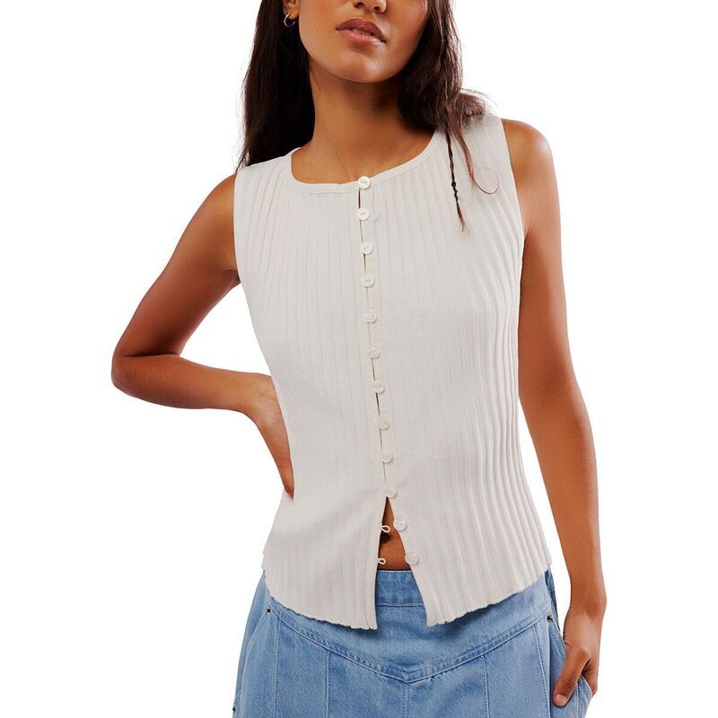 フリーピープル レディース トップス ベスト Free People Tilly Vest Womens Ivory アイボリー