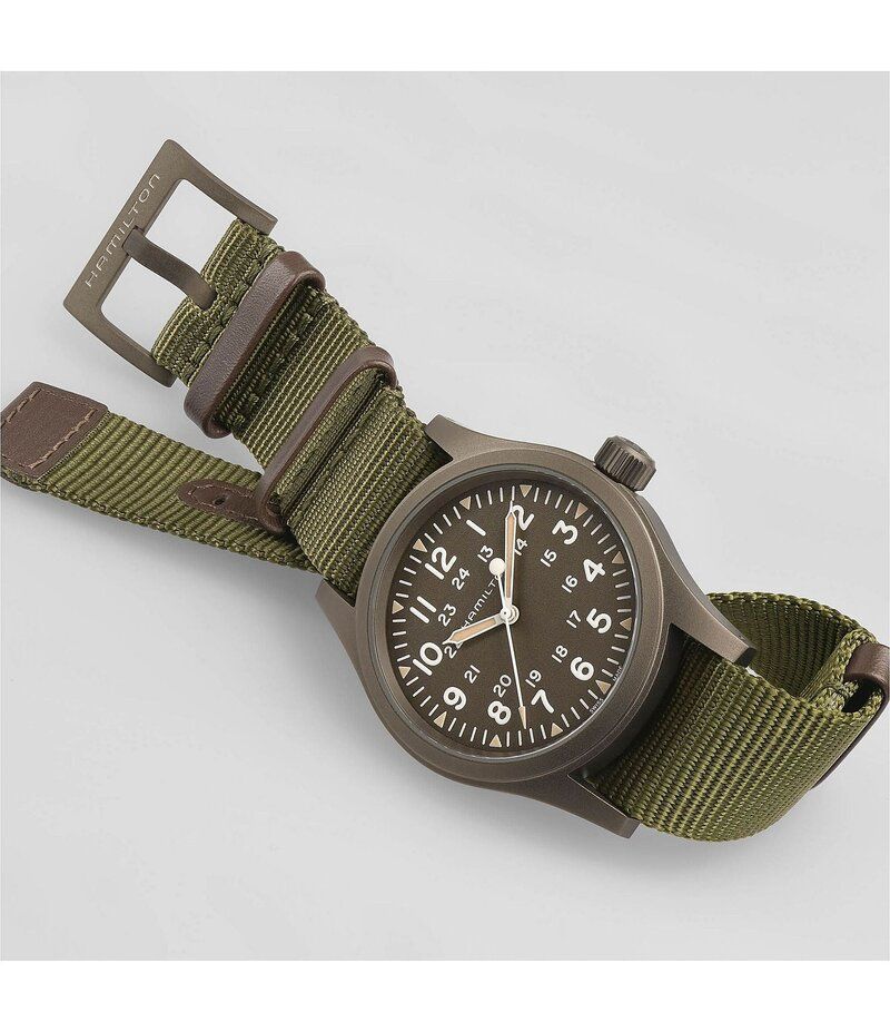 ハミルトン レディース アクセサリー 腕時計 Hamilton Khaki Field Mechanical NATO Green Strap Watch Green グリーン 101,900円