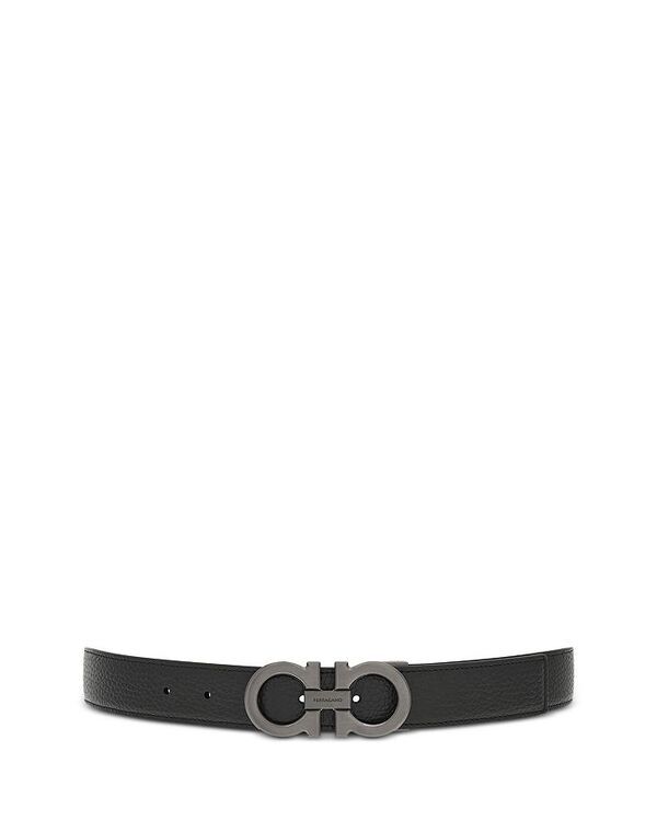 フェラガモ メンズ アクセサリー ベルト レザー Ferragamo Mens Double Gancini Reversible Leather Belt NeroClay