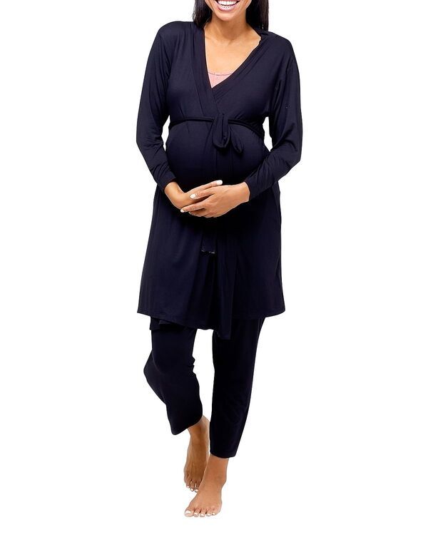 ノム レディース アンダーウェア ナイトウェア Nomaternity Second Skin Maternity Robe Black ブラック