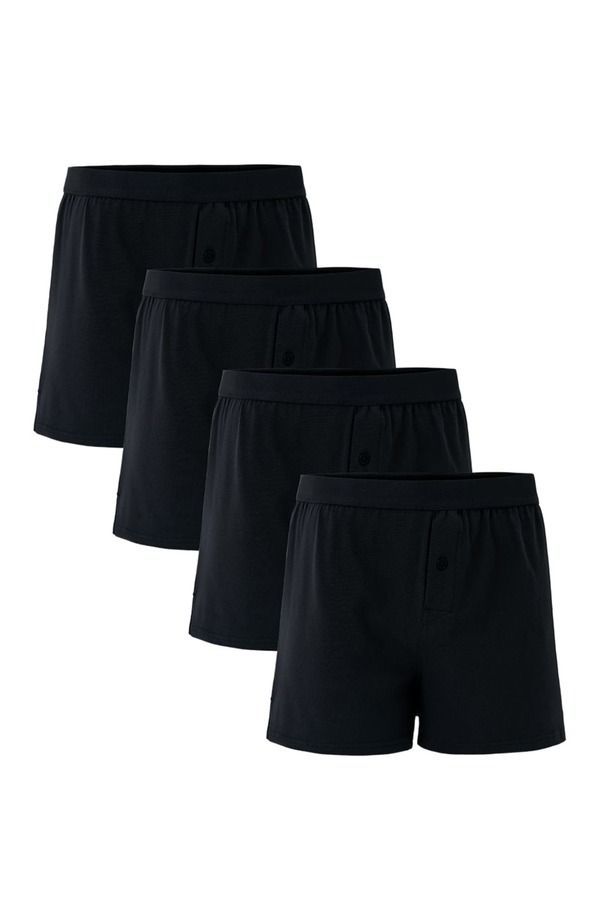 パクト メンズ アンダーウェア ボクサーパンツ コットン ニット Pact Organicotton Everyday Knit Boxer 4Pack Black ブラック