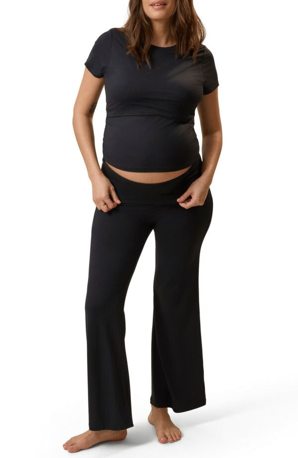 キンドリッド ブレイブリー レディース アンダーウェア ナイトウェア マタニティ Kindred Bravely The Sunday Maternity Nursing Pajama Set Black ブラック