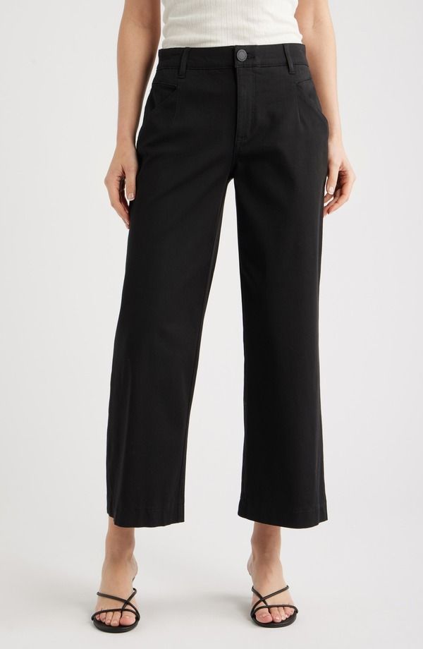 ウィットウィズダム レディース ボトムス レギンス ワイドレッグ パンツ Wit Wisdom Wyatt Skyrise Crop Wide Leg Twill Pants Black ブラック