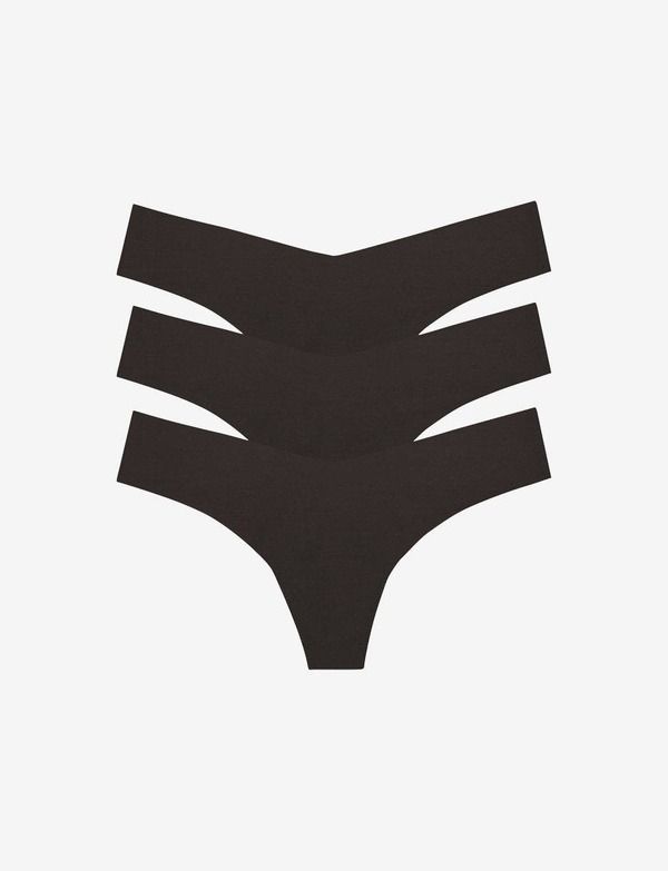 コマンドー レディース アンダーウェア パンツ Commando Classic Solid Thong 3Pack Black ブラック