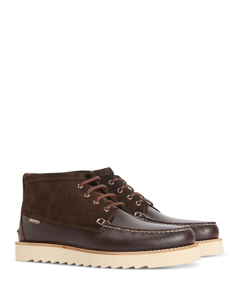 バブアー メンズ シューズ ブーツ・レインブーツ Barbour Mens Hadston Boots Dark Brown ブラウン