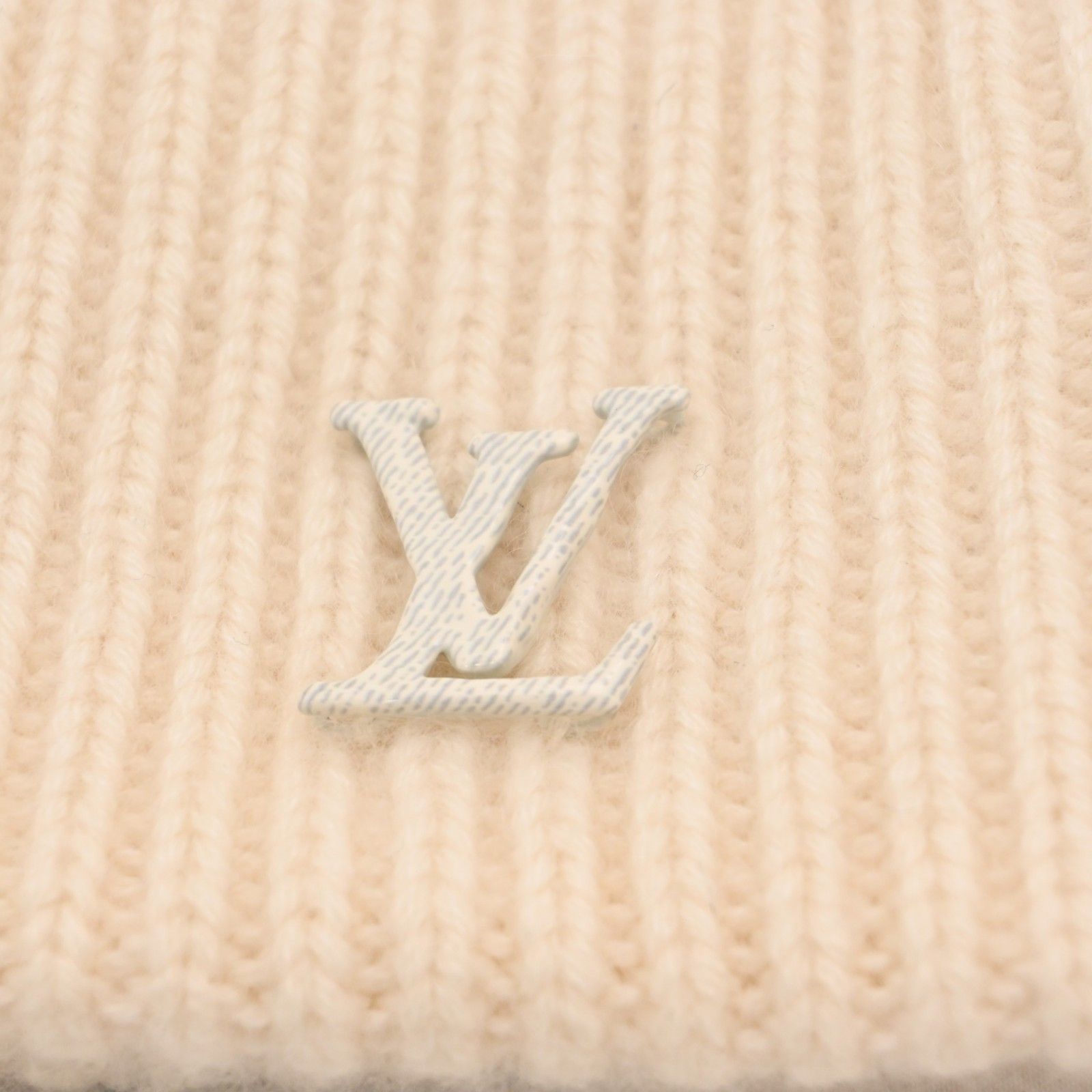 中古】ルイヴィトン ロゴ ボネ LV アヘッド ニット帽 ビーニー ニット