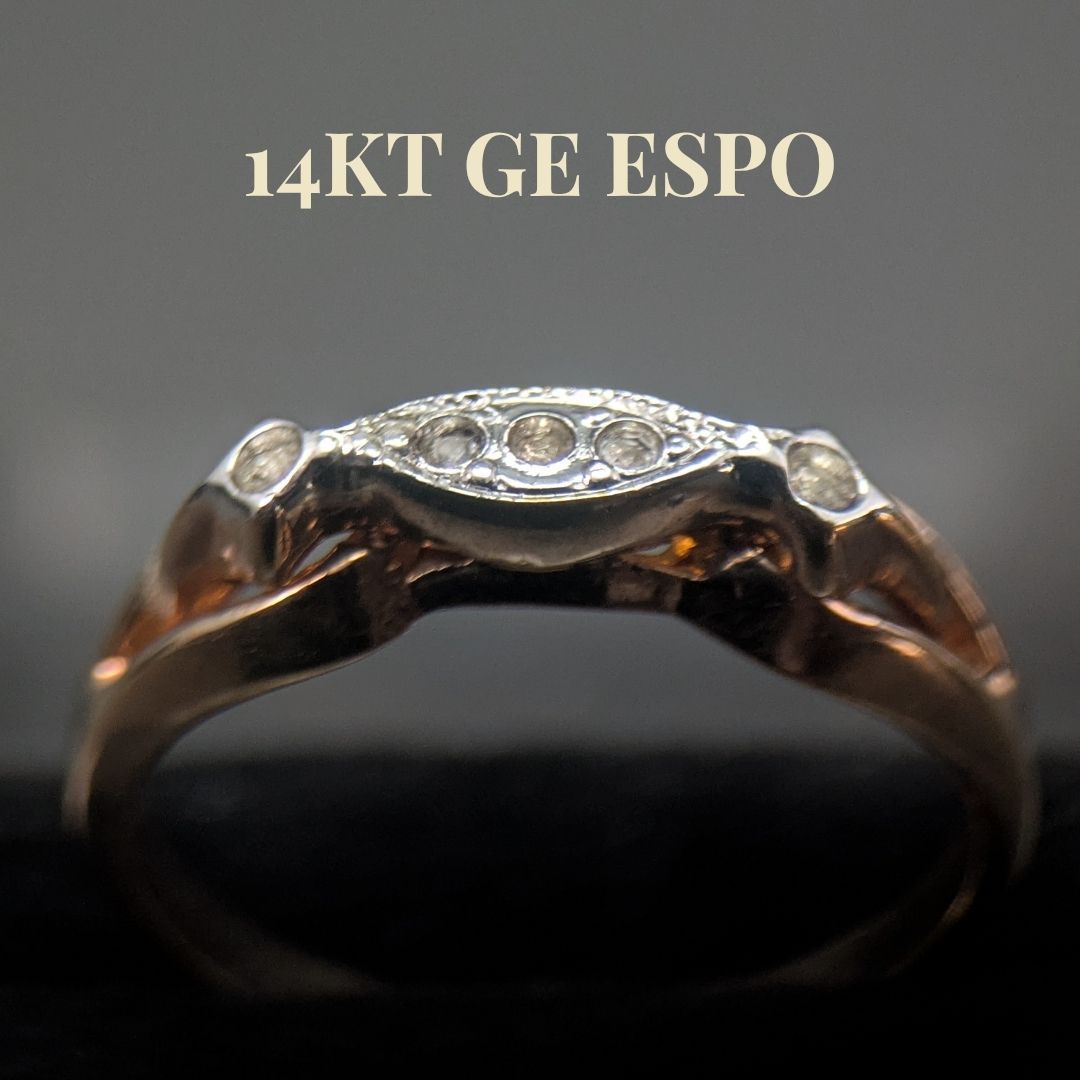 ESPO 16号 14KT GE デザイナーズリング ゴールド 米国ヴィンテージ 14KT GE メンズ レディース ユニセックス