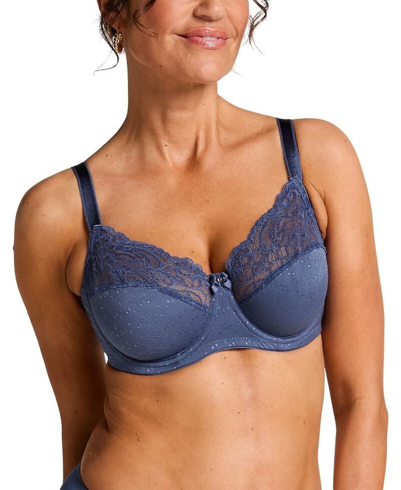 フンクミュラー レディース アンダーウェア ブラジャー Hunkemller Sophie NonPadded Underwired Bra Blue Indigo インディゴ