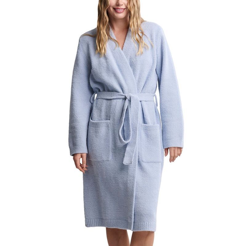 ベアフットドリームス レディース アンダーウェア ナイトウェア BAREFOOT DREAMS CozyChic Luxe Robe With Rib Detail Snow Drop