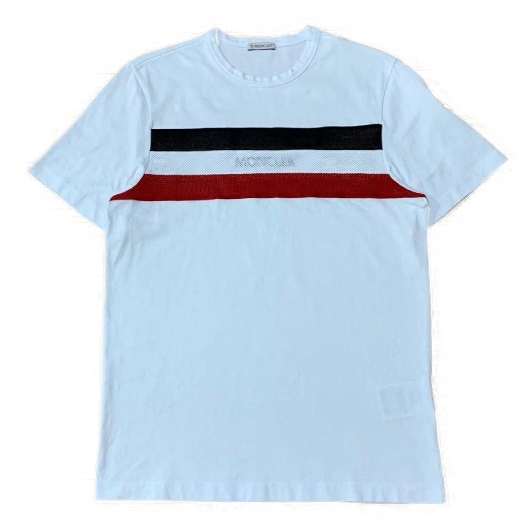 モンクレール　メッシュロゴ　Sホワイト　Tシャツ　国内正規品5S534 16,500円